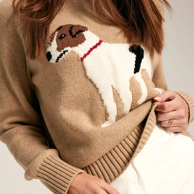 Joules Margot Ladies Intarsia Jumper - Oat-4