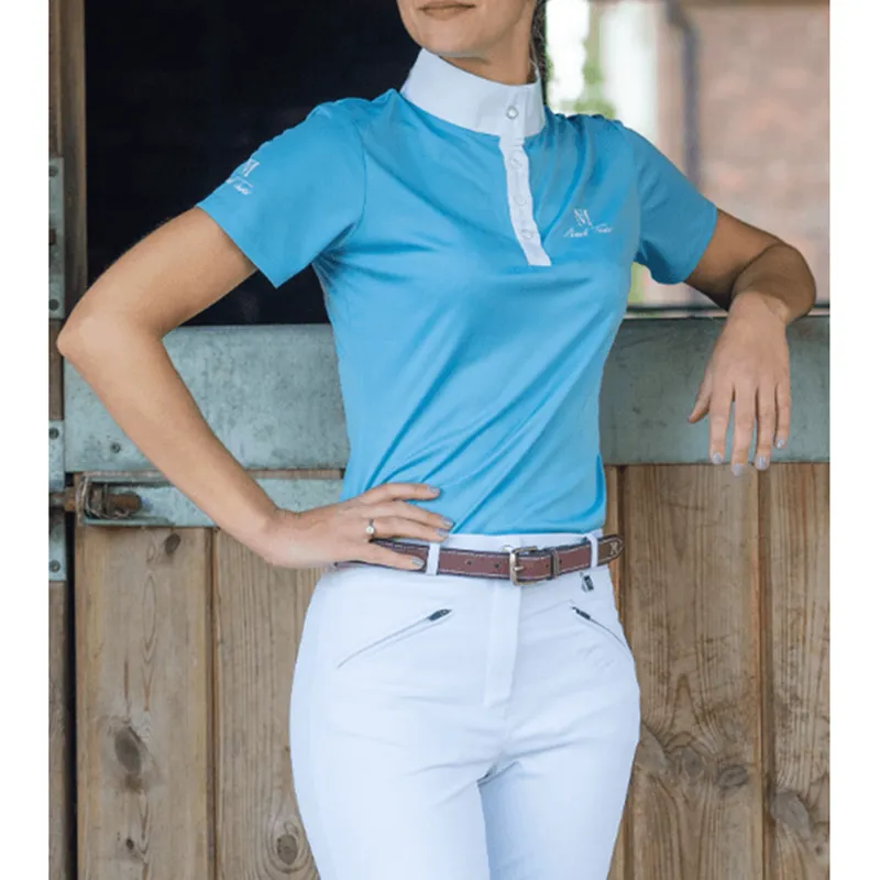 Mark Todd Girl's Short Sleeve Competition Shirt - Sky Blue