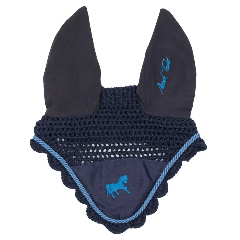 Mark Todd Kids Collection Fly Veil - Navy/Aqua - One Size