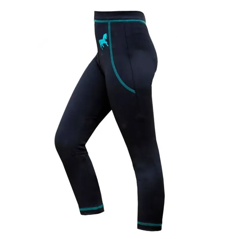 Mark Todd Kids Leggings - Navy/Aqua 
