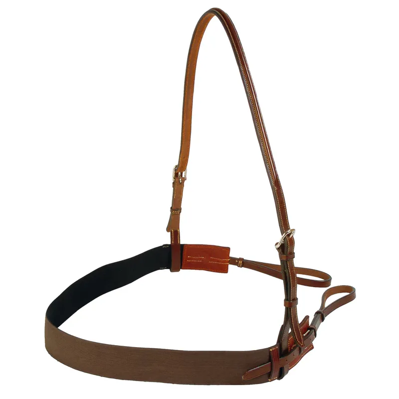 Mark Todd Deluxe Leather Elasticated Breast Girth - Havana