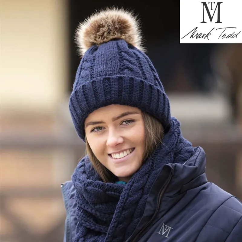 Mark Todd Knitted Bobble Hat - Navy