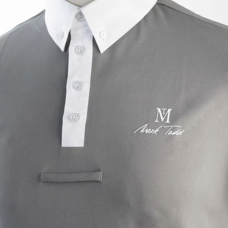 Mark Todd Men's Short Sleeved Competition Shirt - Light Grey/White-2