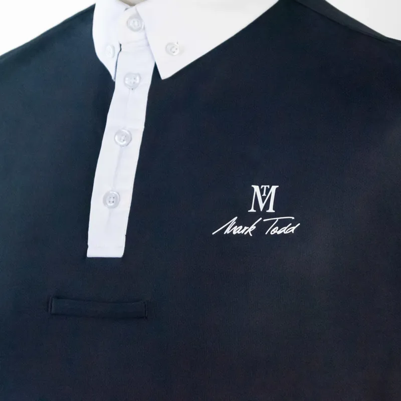 Mark Todd Men's Short Sleeved Competition Shirt - Navy/White-2