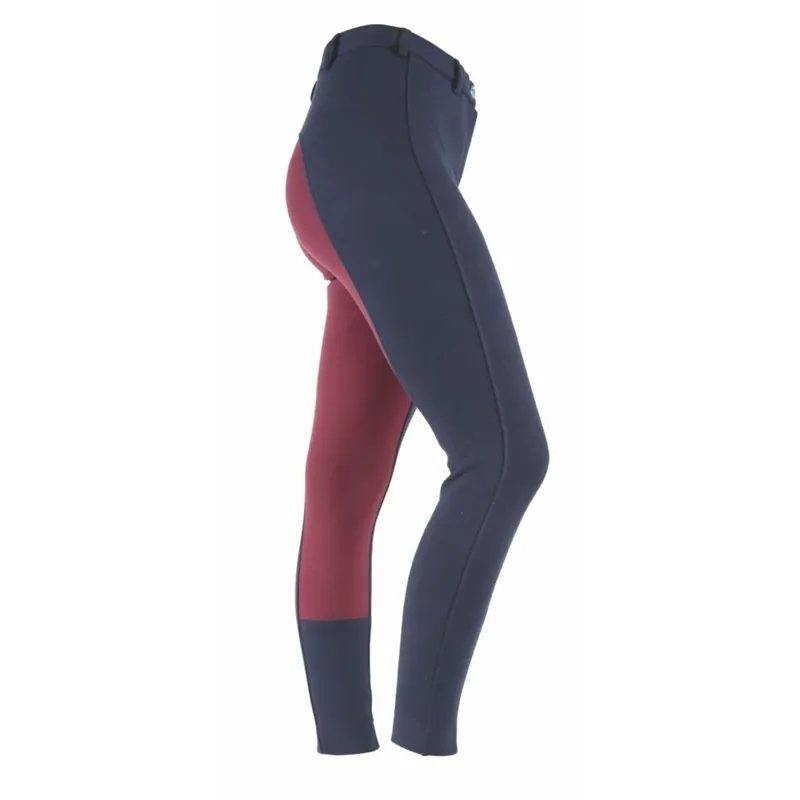 Shires Ladies 2 Tone Wessex Jodhpurs - Navy/Maroon