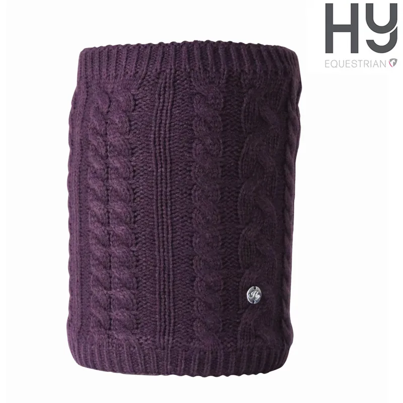 Hy Equestrian Melrose Cable Knit Snood - Damson 