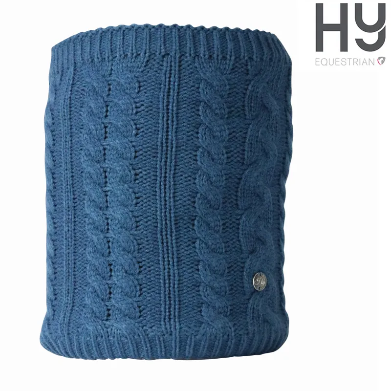 Hy Equestrian Melrose Cable Knit Snood - Petrol Blue 