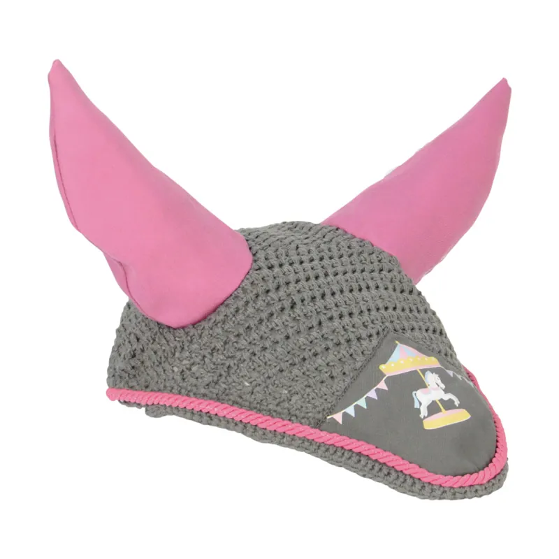 Little Rider Merry Go Round Fly Veil - Grey/Pink