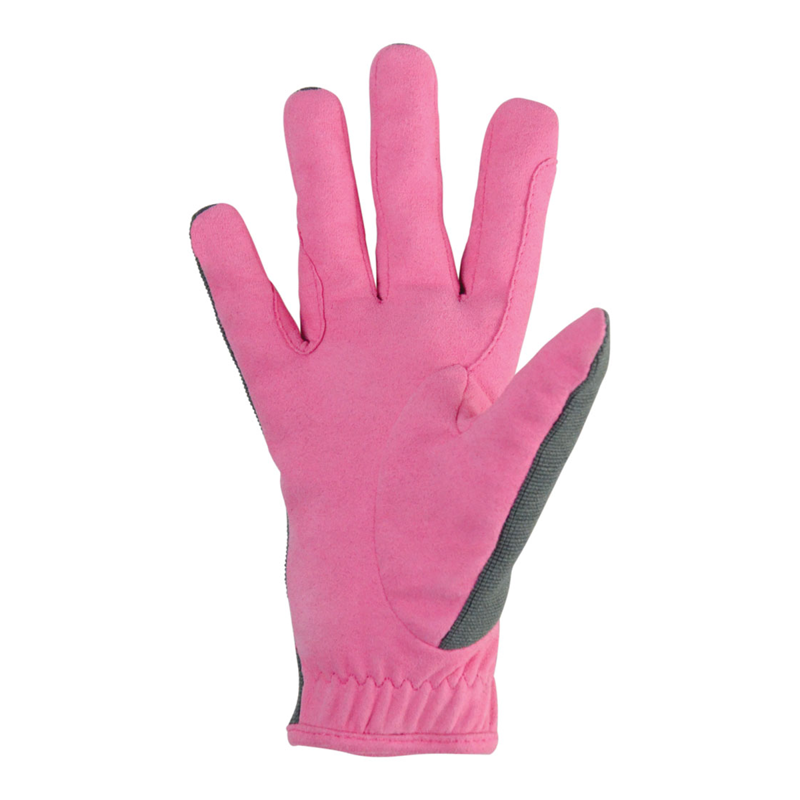 Little Rider Merry Go Round Children's Riding Gloves - Grey/Pink-1