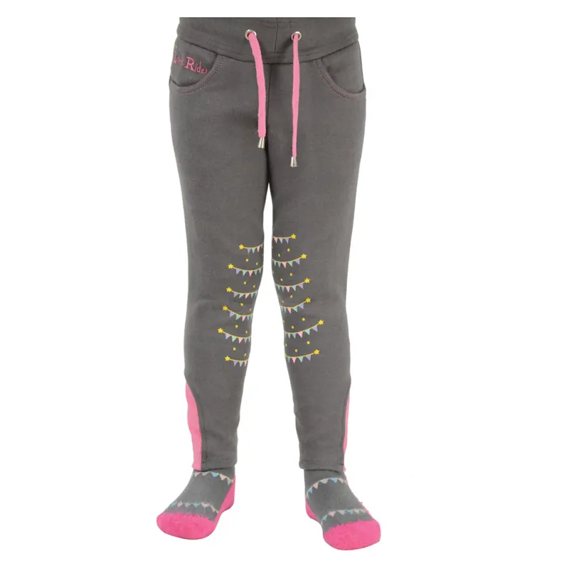 Little Rider Merry Go Round Pull On Jodhpurs - Grey/Pink