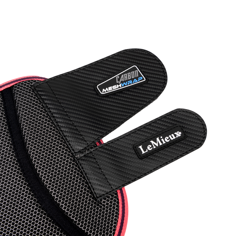 LeMieux Carbon Mesh Wrap Boots - Black/Papaya-3