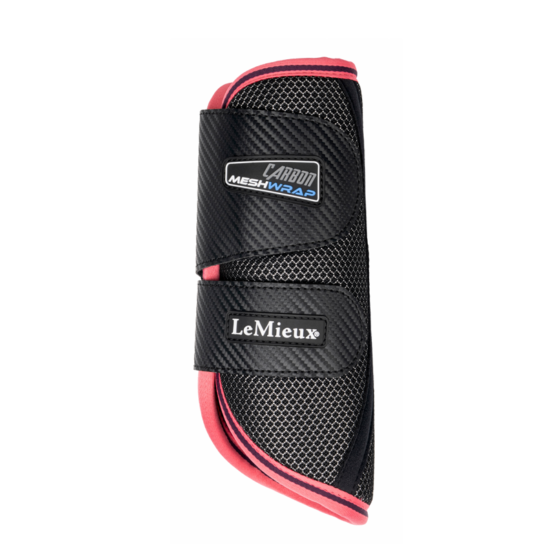 LeMieux Carbon Mesh Wrap Boots - Black/Papaya-1