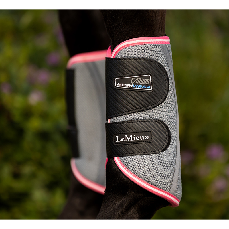 LeMieux Carbon Mesh Wrap Boots - Grey/Watermelon-5
