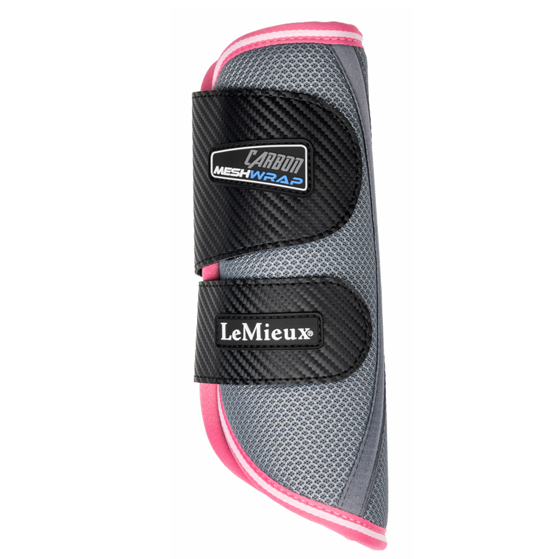 LeMieux Carbon Mesh Wrap Boots - Grey/Watermelon-3