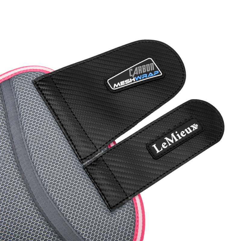 LeMieux Carbon Mesh Wrap Boots - Grey/Watermelon-1