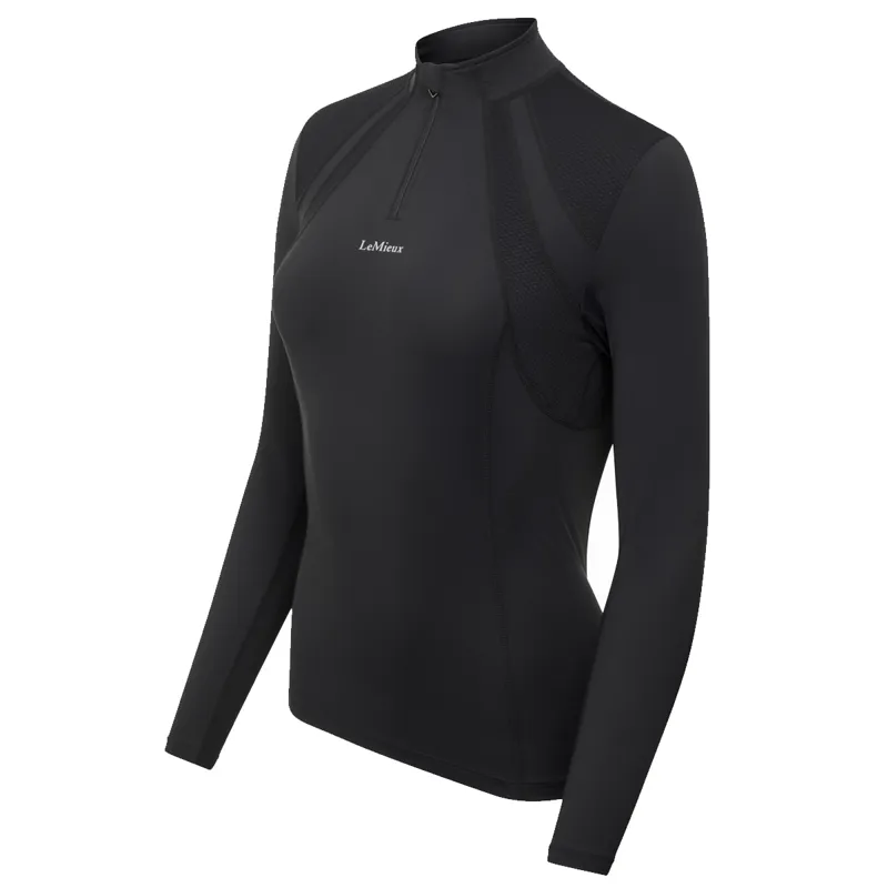 LeMieux Mia Mesh Long Sleeve Base Layer - Black-1