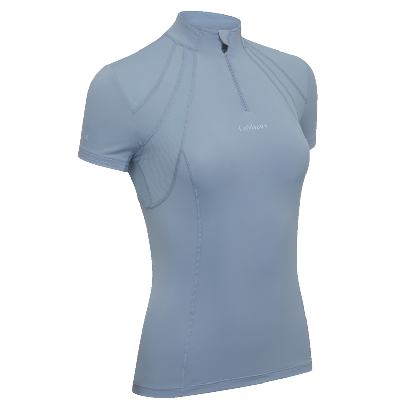 LeMieux Mia Mesh Short Sleeve Base Layer - Denim-2