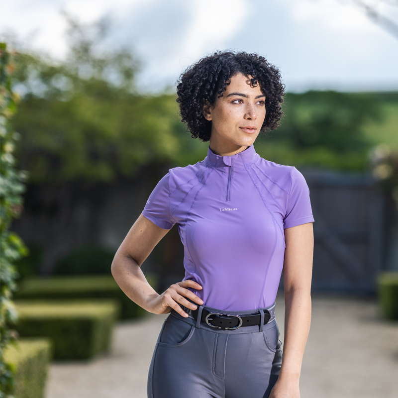 LeMieux Mia Mesh Short Sleeve Base Layer - Iris-5