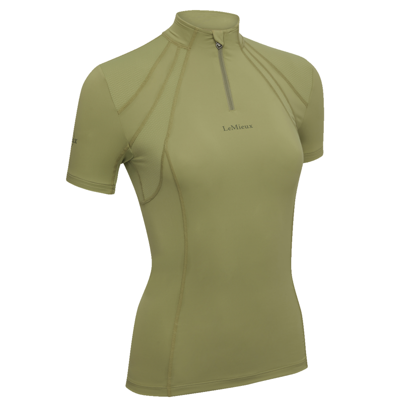 LeMieux Mia Mesh Short Sleeve Base Layer - Moss-2