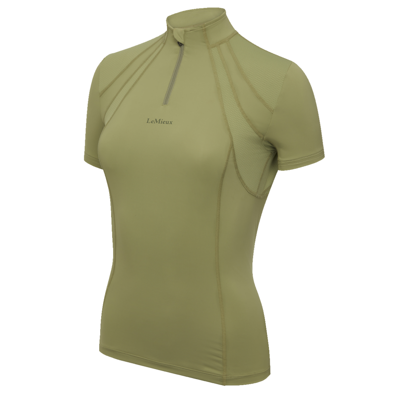 LeMieux Mia Mesh Short Sleeve Base Layer - Moss-1