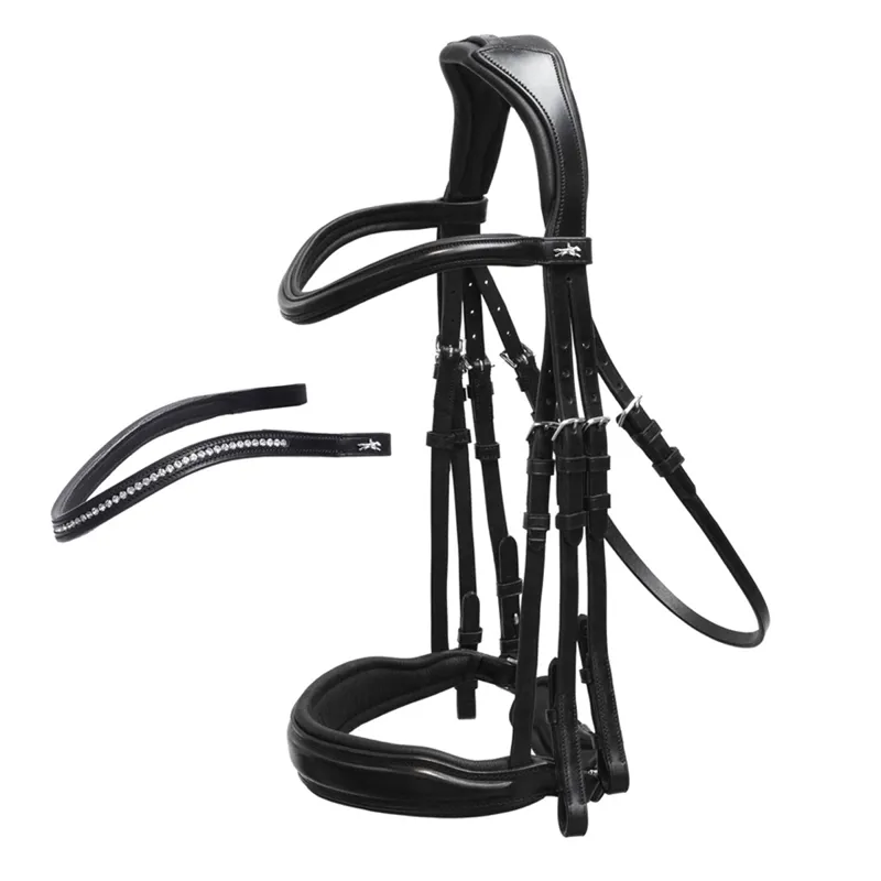 Schockemohle Milan Double Bridle -  Black/Silver