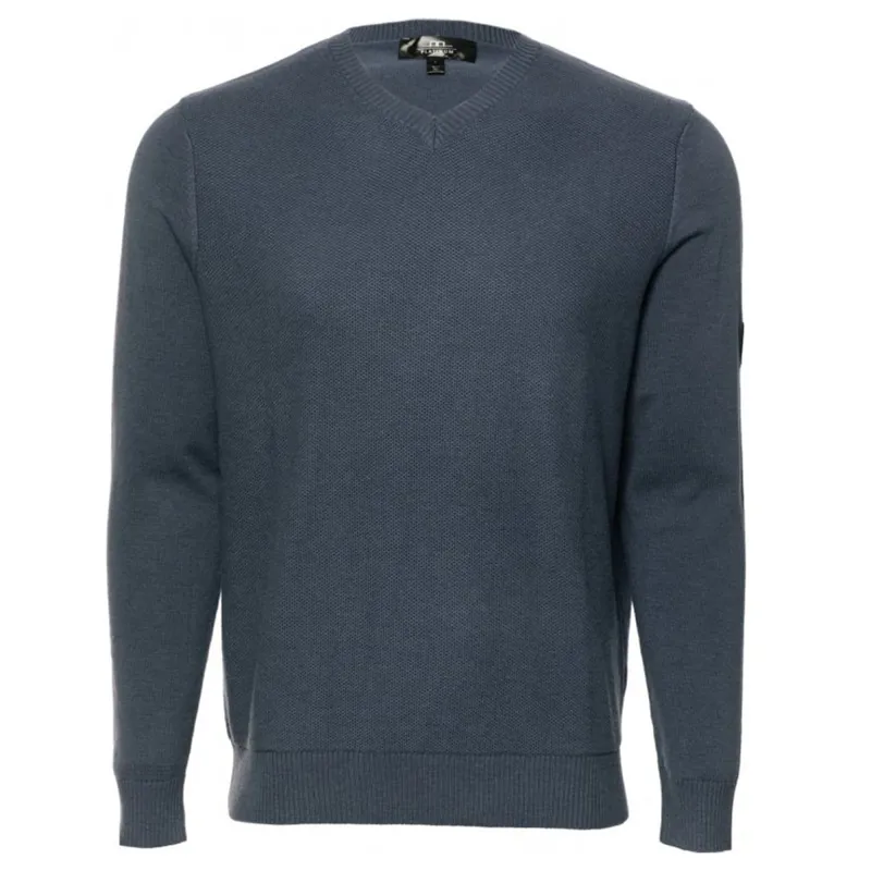 Horseware AA Men's Milano Classic V Neck Sweater - Aviation Blue