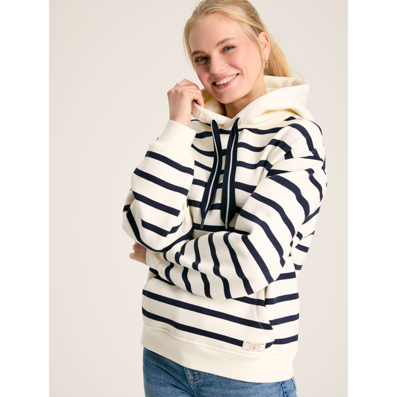 Joules Milbourne Ladies Hooded Sweatshirt - French Navy Stripe-2