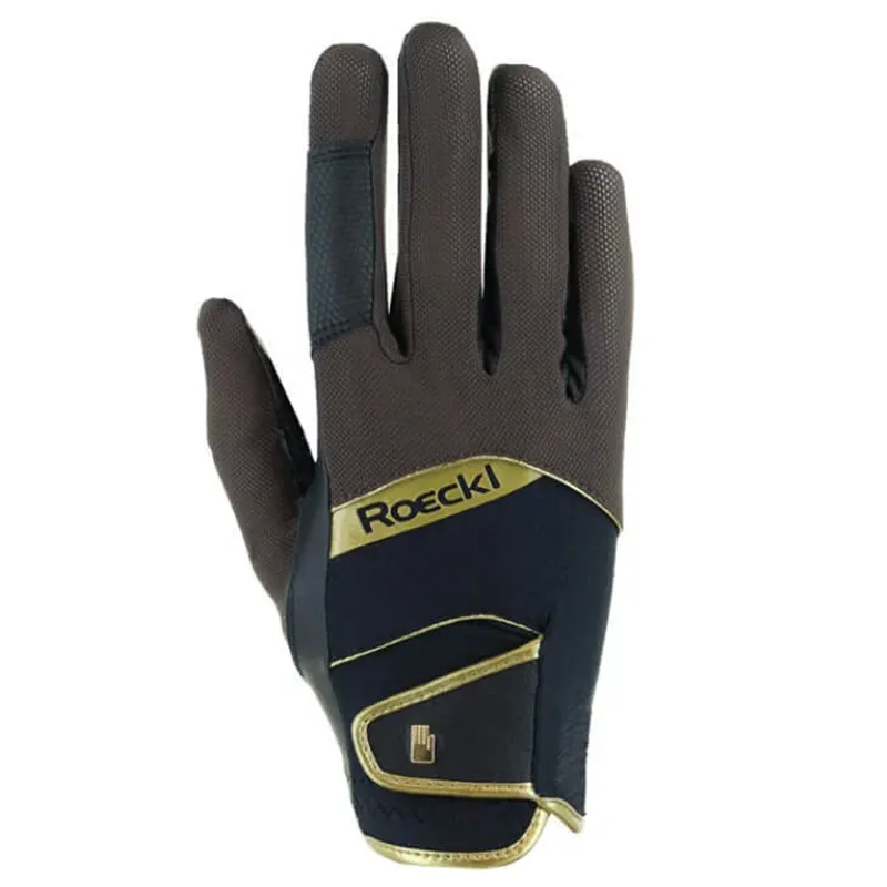 Roeckl Millero Riding Gloves - Dark Mocha/Black