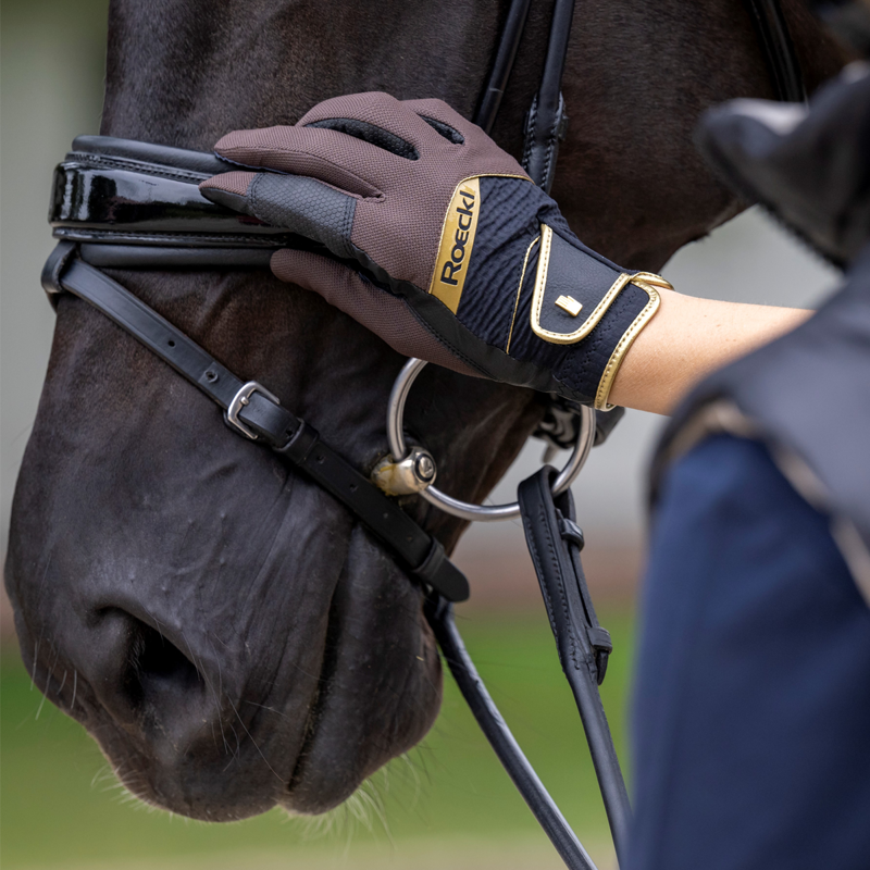 Roeckl Millero Riding Gloves - Dark Mocha/Black-2
