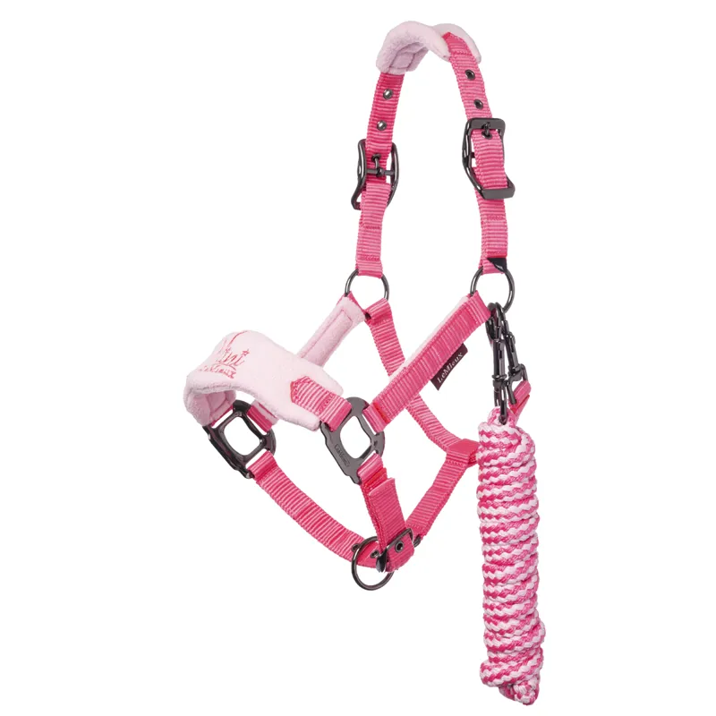 Mini LeMieux Vogue Fleece Headcollar and Rope - Watermelon 