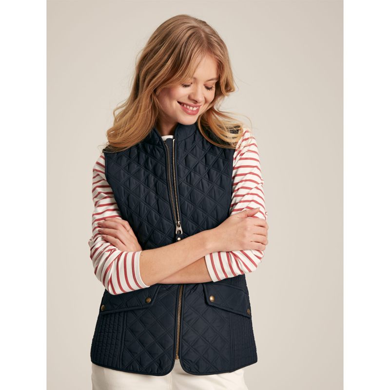 Joules Minx Showerproof Diamond Quilted Gilet - Dark Navy-1