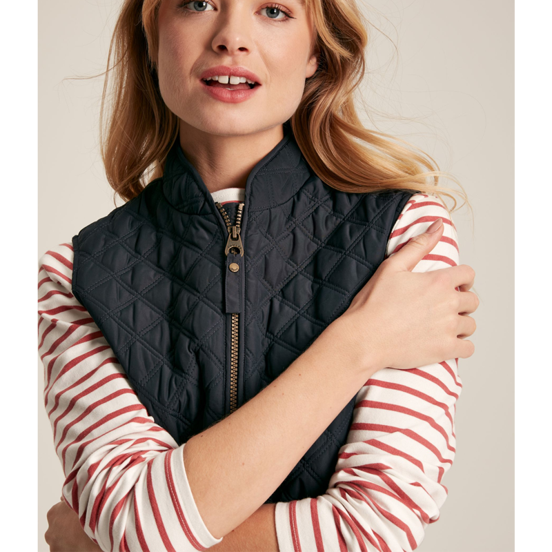 Joules Minx Showerproof Diamond Quilted Gilet - Dark Navy-3