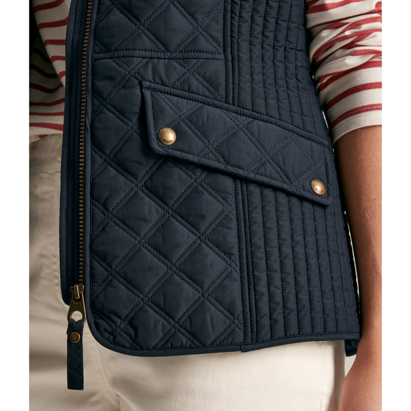 Joules Minx Showerproof Diamond Quilted Gilet - Dark Navy-4