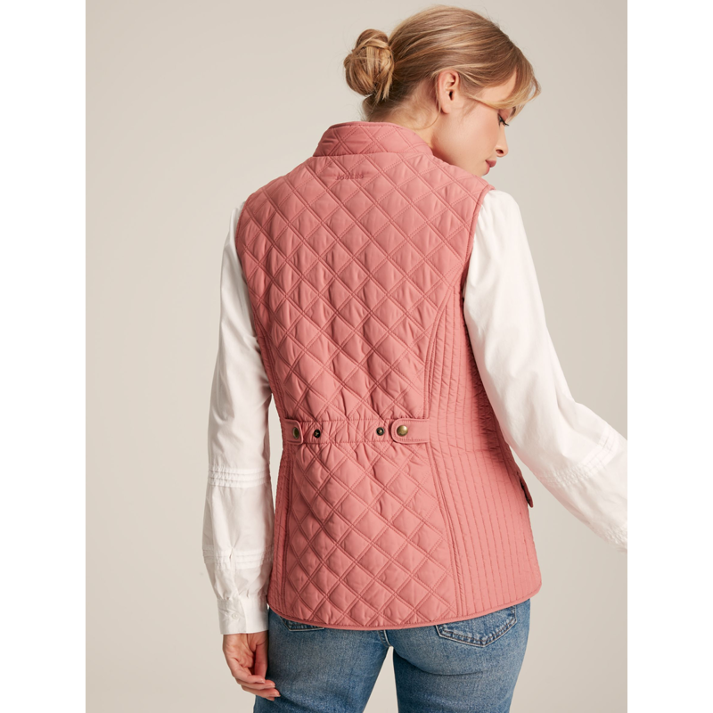Joules Minx Showerproof Diamond Quilted Gilet - Pink-2