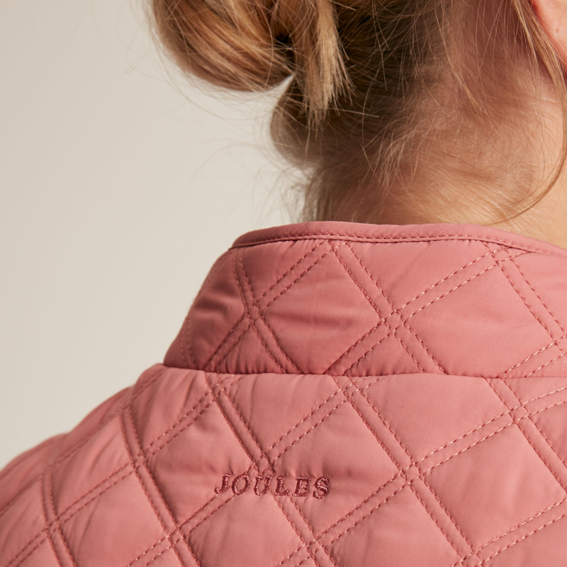 Joules Minx Showerproof Diamond Quilted Gilet - Pink-6