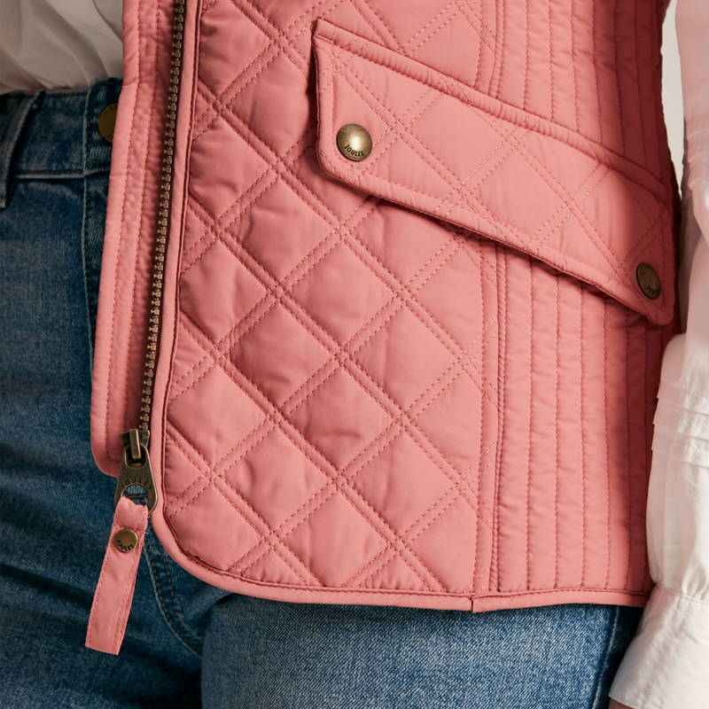 Joules Minx Showerproof Diamond Quilted Gilet - Pink-5