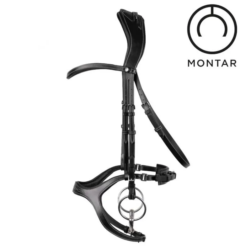 Montar Monarch Jumping Eco Leather Bridle - Black-1