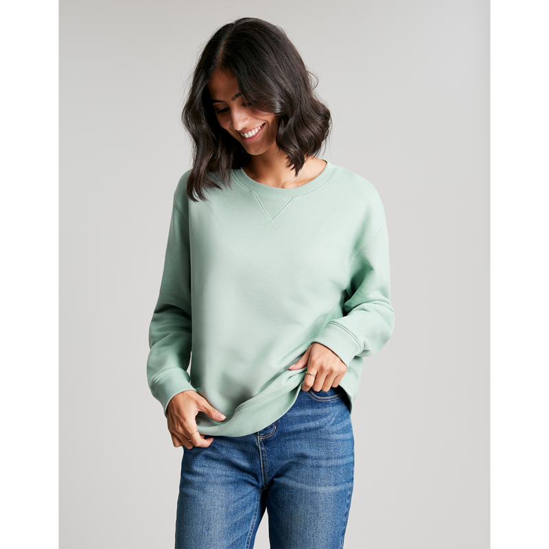 Joules Monique Garment Dyed Crew Neck Sweatshirt - Soft Green-1