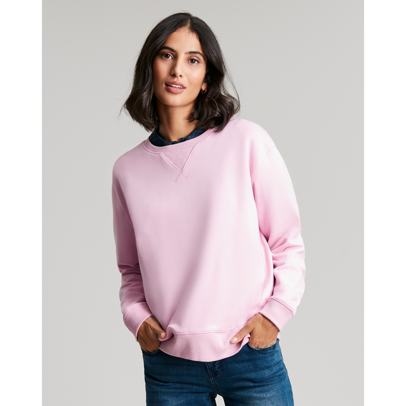 Joules Monique Garment Dyed Crew Neck Sweatshirt - Dawn Pink-1