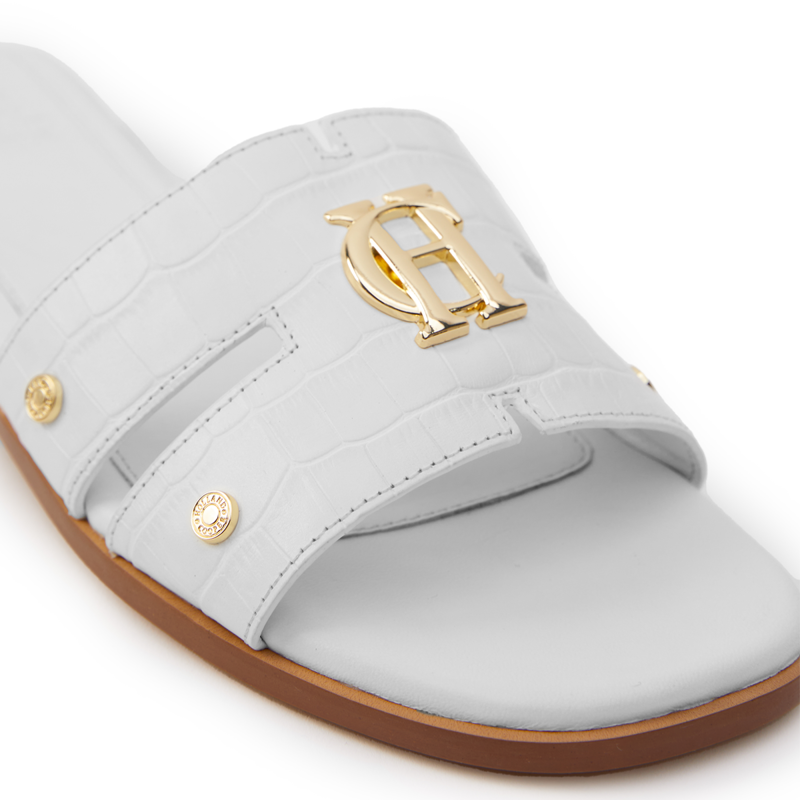 Holland Cooper Monogram Slides - White Croc-3