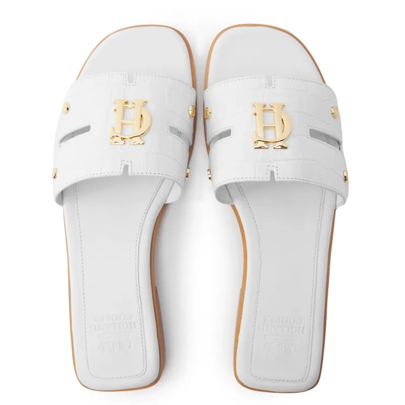 Holland Cooper Monogram Slides - White Croc