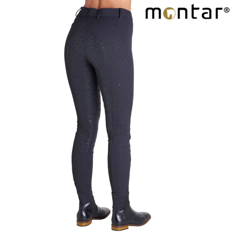 Montar Elise Ladies Full Silicone Seat Breeches - Black