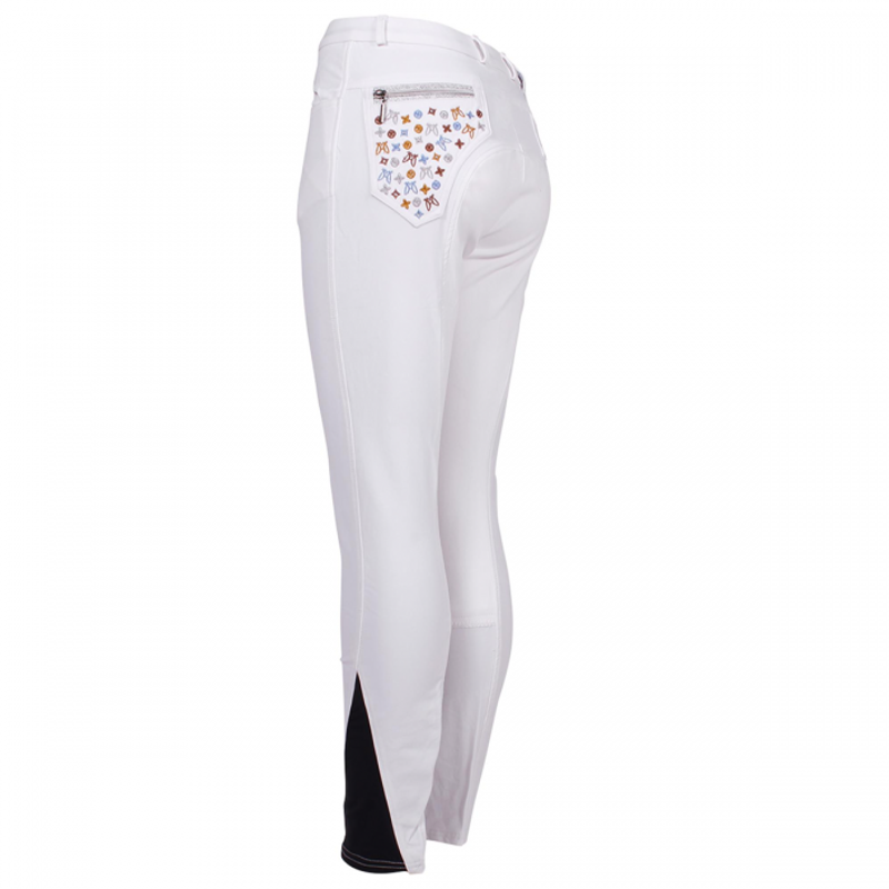 Montar Jane Ladies Full Seat Breeches - White-1