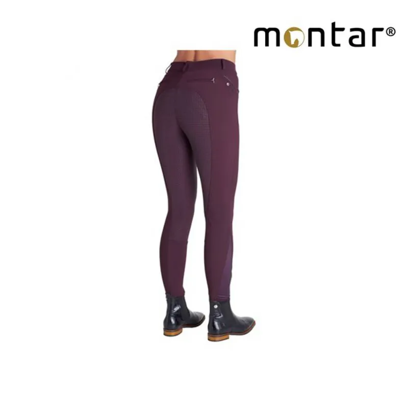 Montar Nancy Soft Tech Full Seat Silicone Breeches - Plum-1