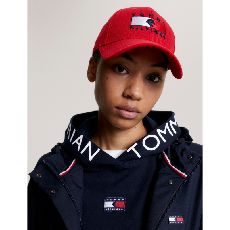 Tommy Hilfiger Montreal Water Repellent Flag Logo Cap - Fierce Red-3