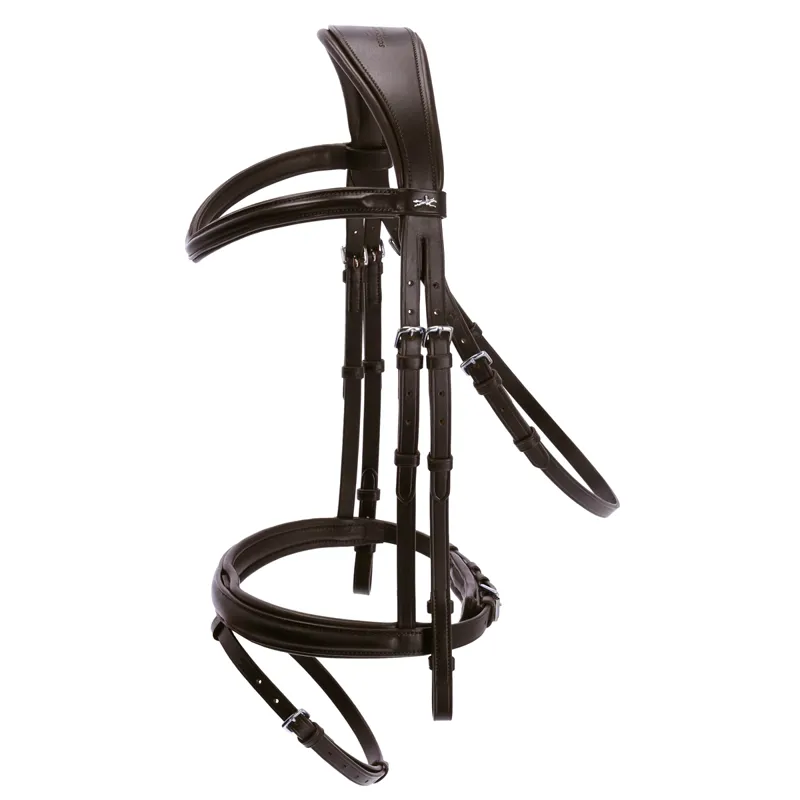 Schockemohle Monza Bridle - Dark Brown/Silver