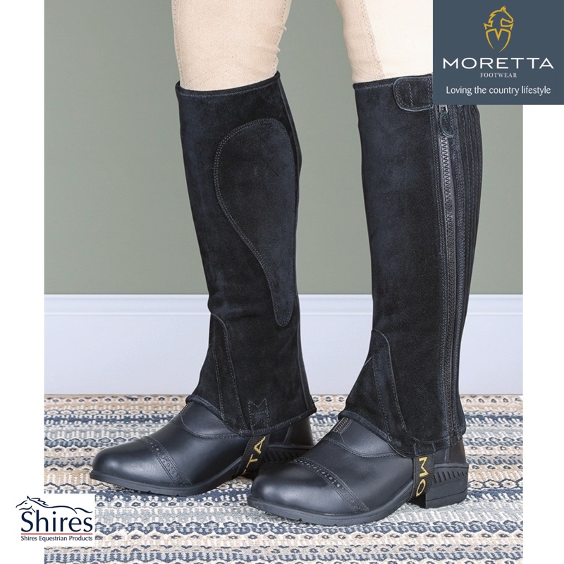 Moretta Suede Half Chaps - Adult - Black-1