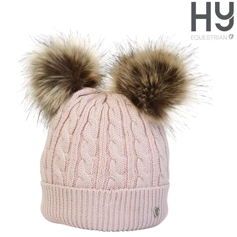 Hy Equestrian Morzine Children's Bobble Hat - Blush 