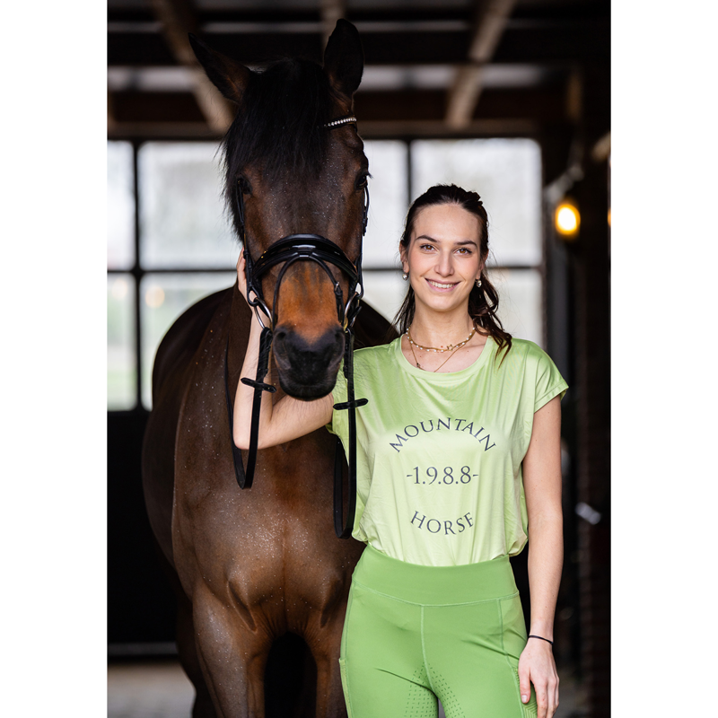 Mountain Horse Ladies Active Loose Tee - Green-2