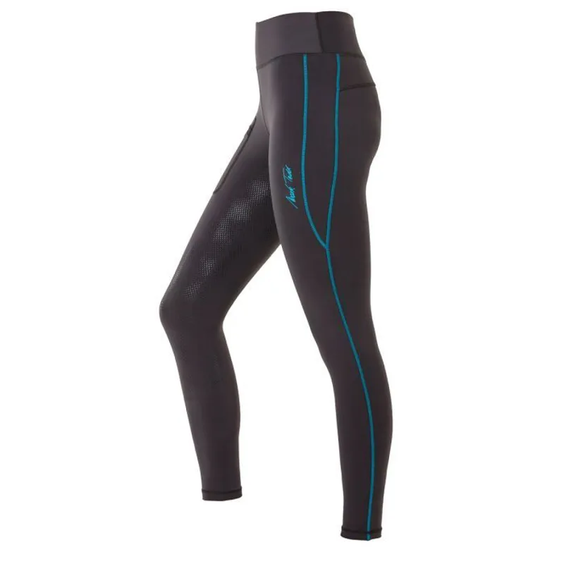 Mark Todd Ladies Winter Riding Leggings - Anthracite/Petrol